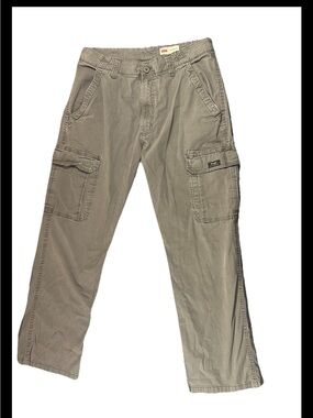 VTG Wrangler Gray Khaki Cargo Pants Men’s 33x30 Relaxed Ripstop Utility Gorpcore
